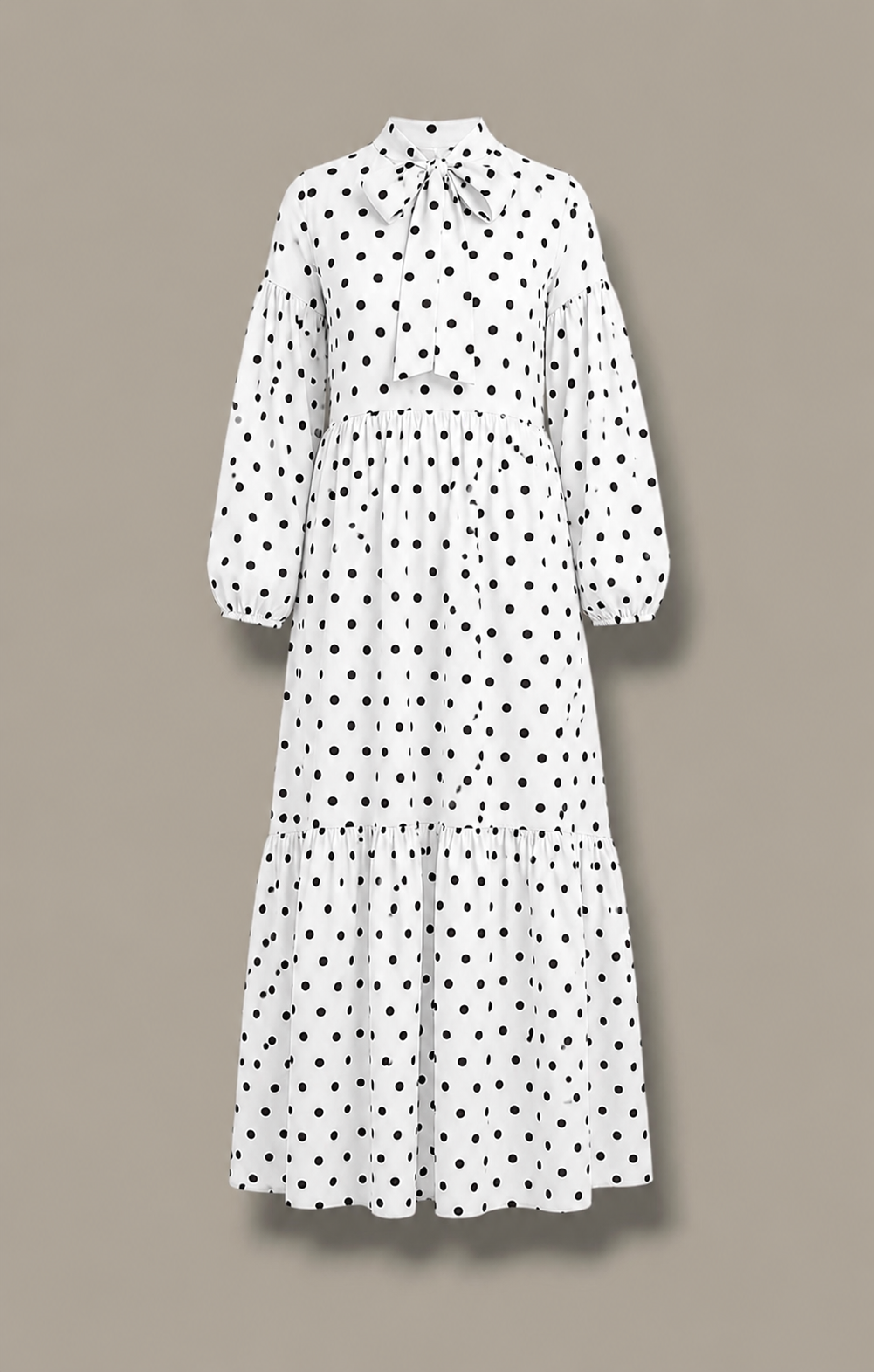 Polka Dot Maxi Dress - White