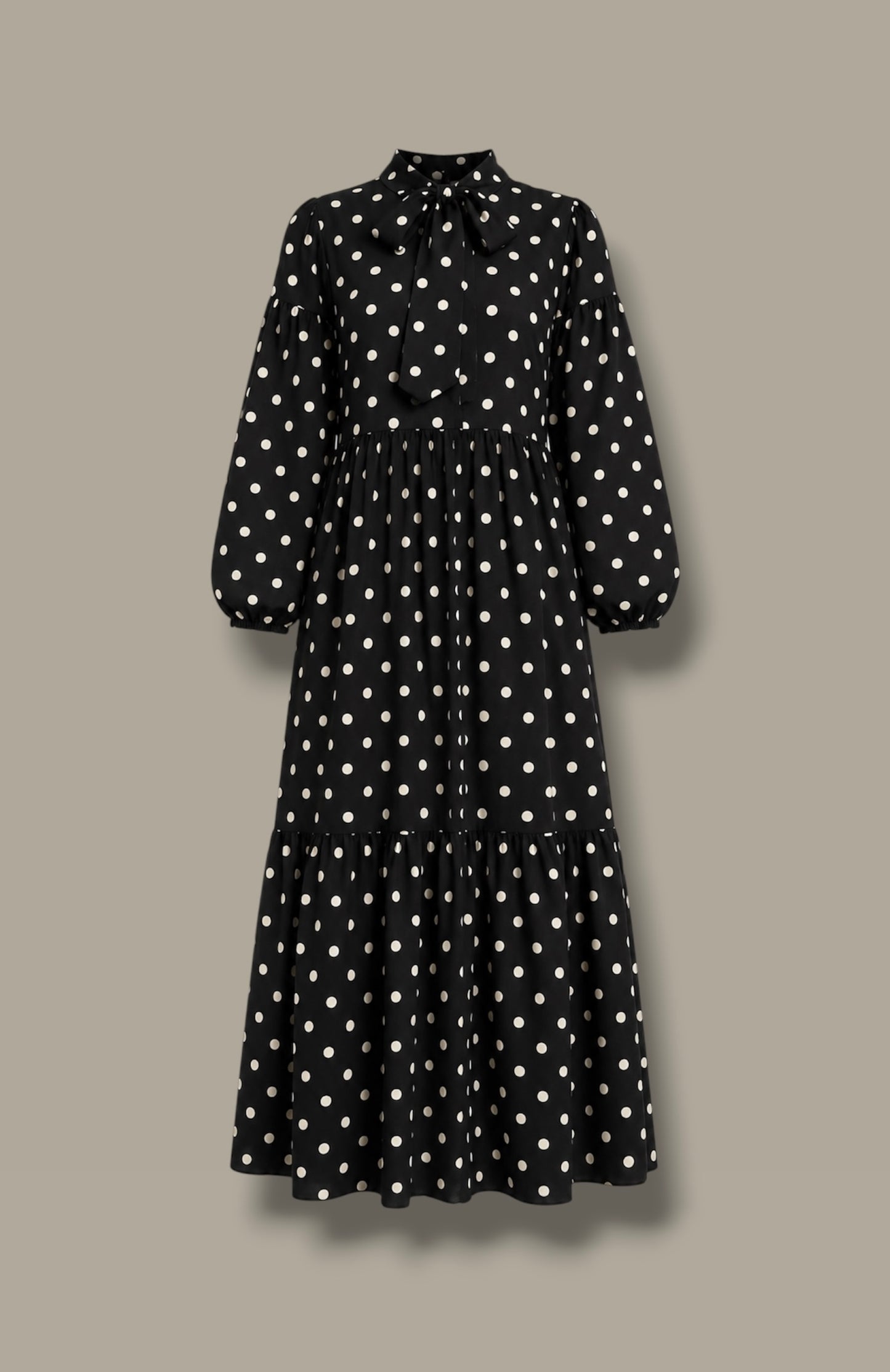 Polka Dot Maxi Dress - Black